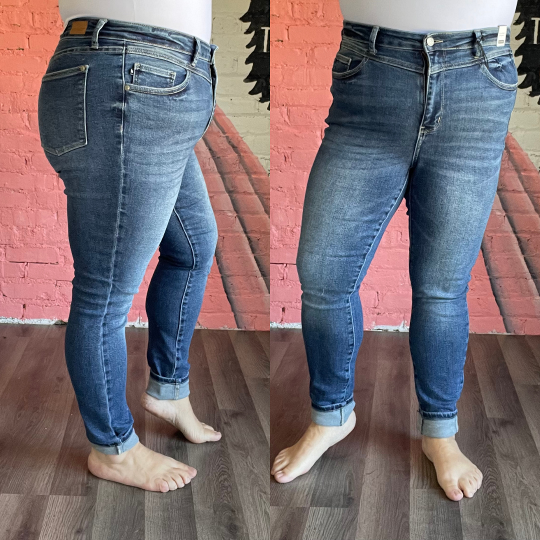 Judy Blue High Rise Front Yoke Skinny Jeans