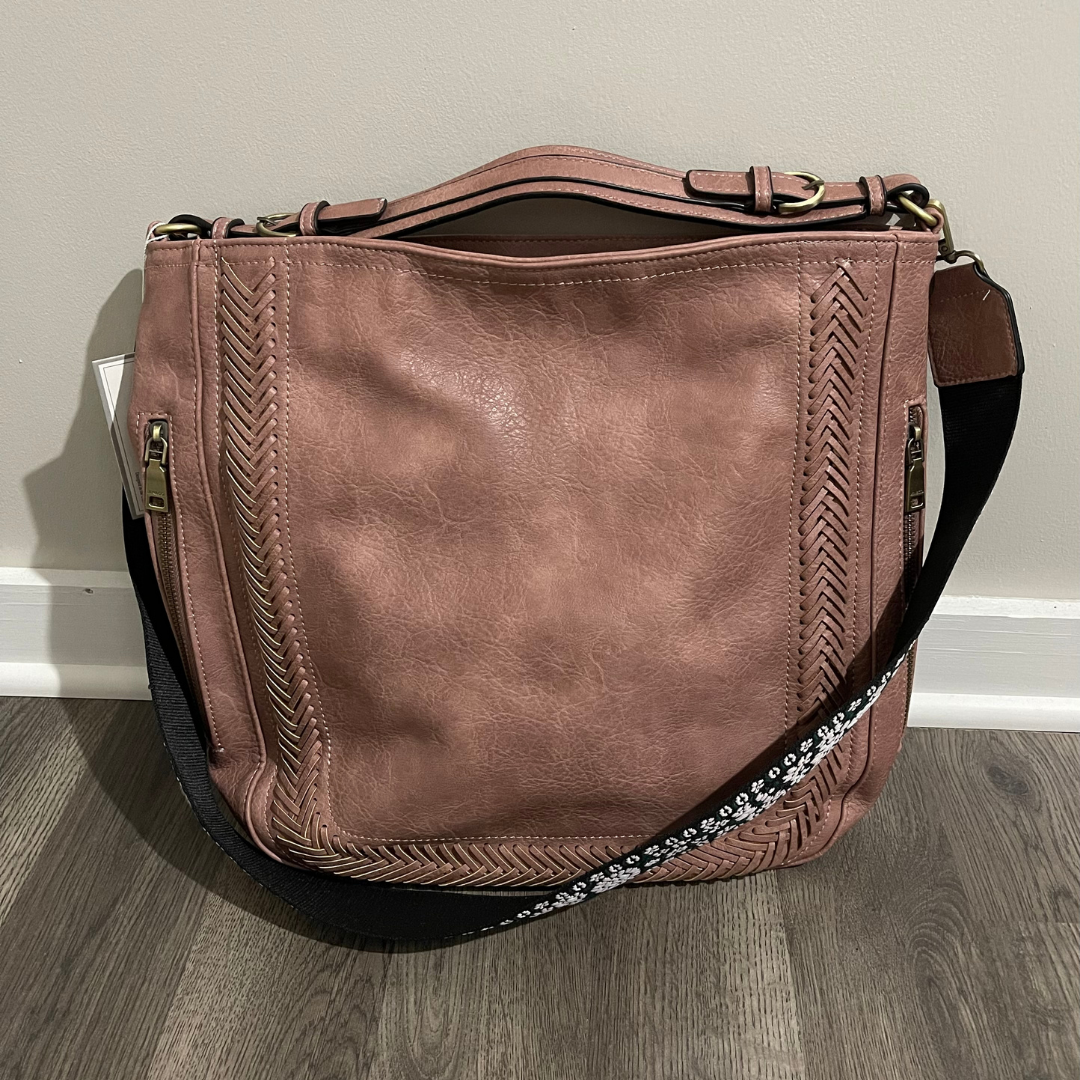 Boho Vegan Whipstitch Cross body Purse