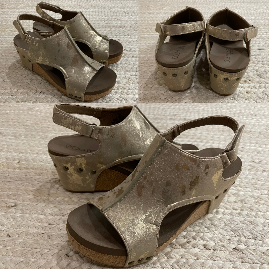 Corky's Carley Taupe Metallic Platform
