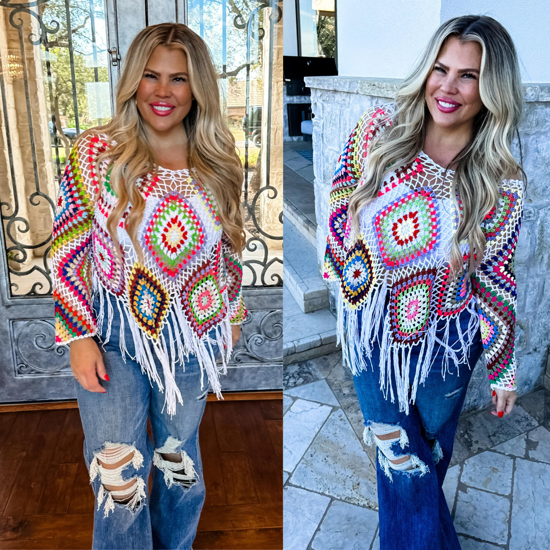 Boho Crochet Knit Top Pre-Order