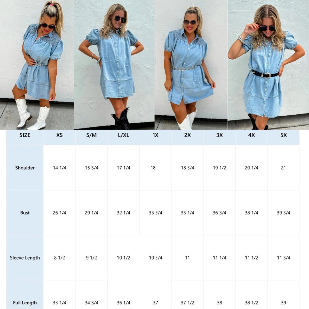 Detailed Denim Shirt Dress Pre-Order