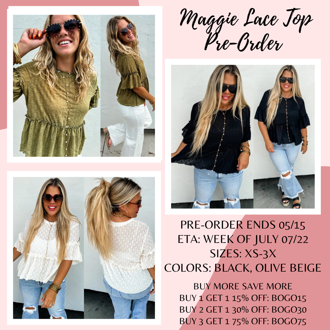 Maggie Lace Top Pre-Order