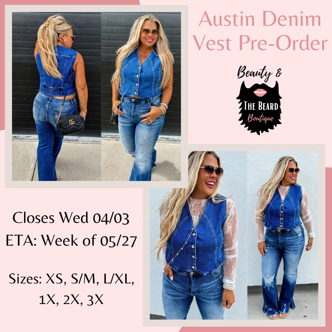 Austin Denim Vest Pre-Order