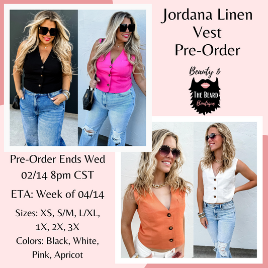 Jordana Linen Vest Pre-Order