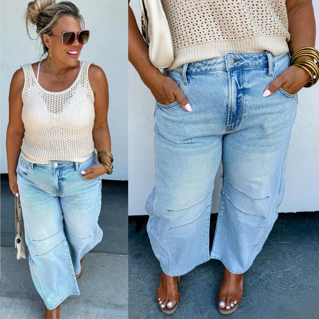 Blakeley Designs Light Wash Barrel Jeans Pre-Order