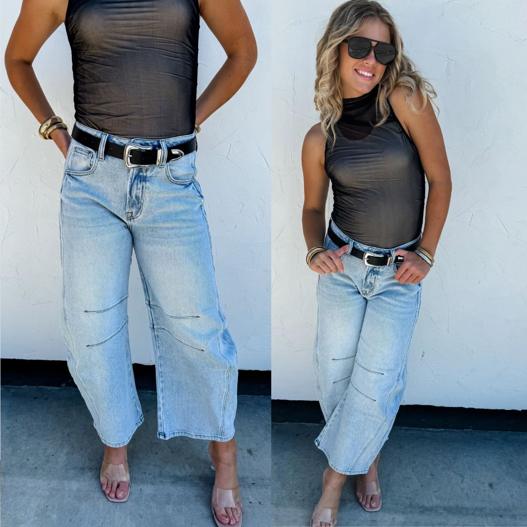 Blakeley Designs Light Wash Barrel Jeans Pre-Order