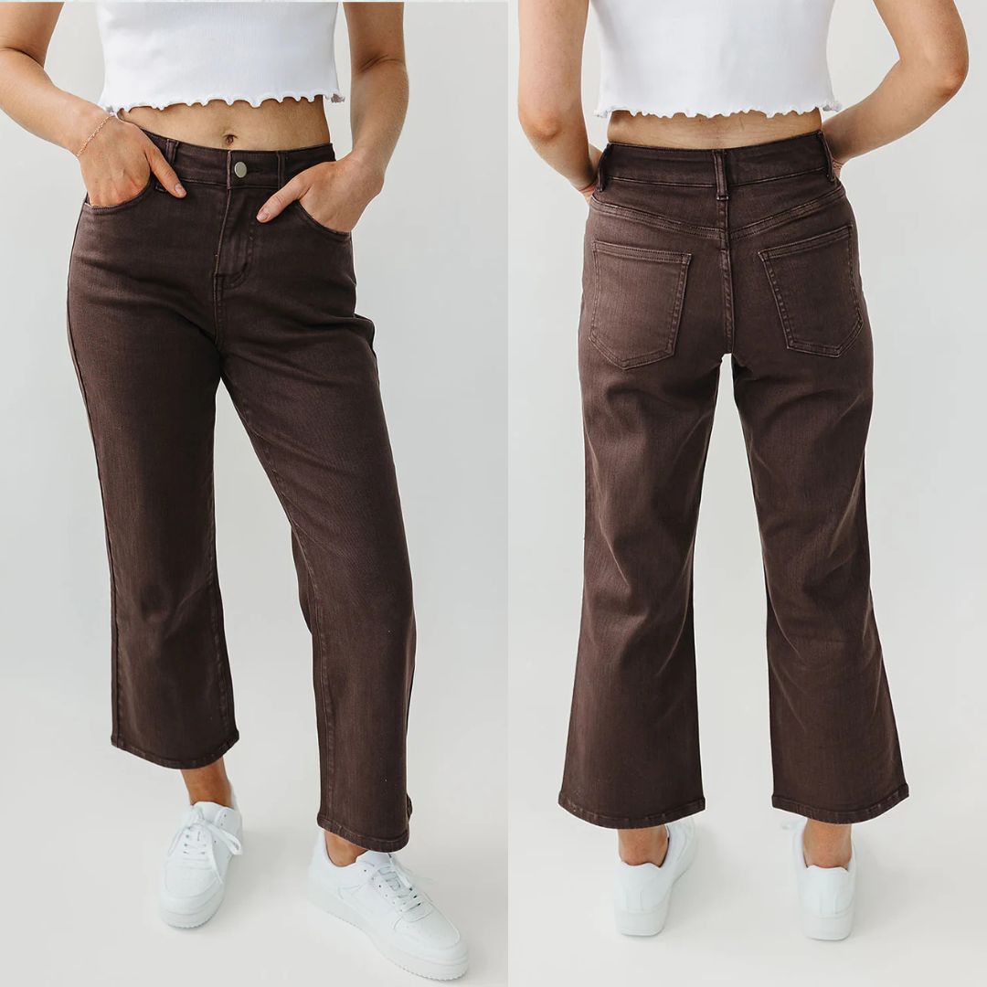 Rubies + Honey Mocha Wide Leg Crop Pants