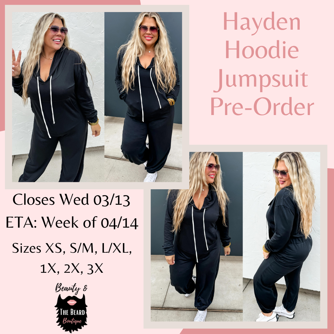 Hayden Hoodie Jumpsuit Pre-Order