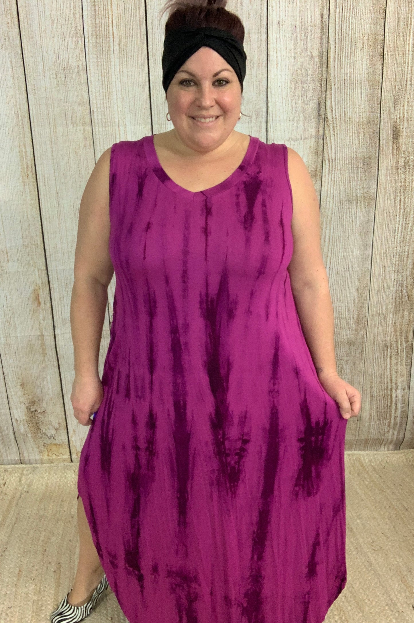 Tie Dye Sleeveless Maxi Dress