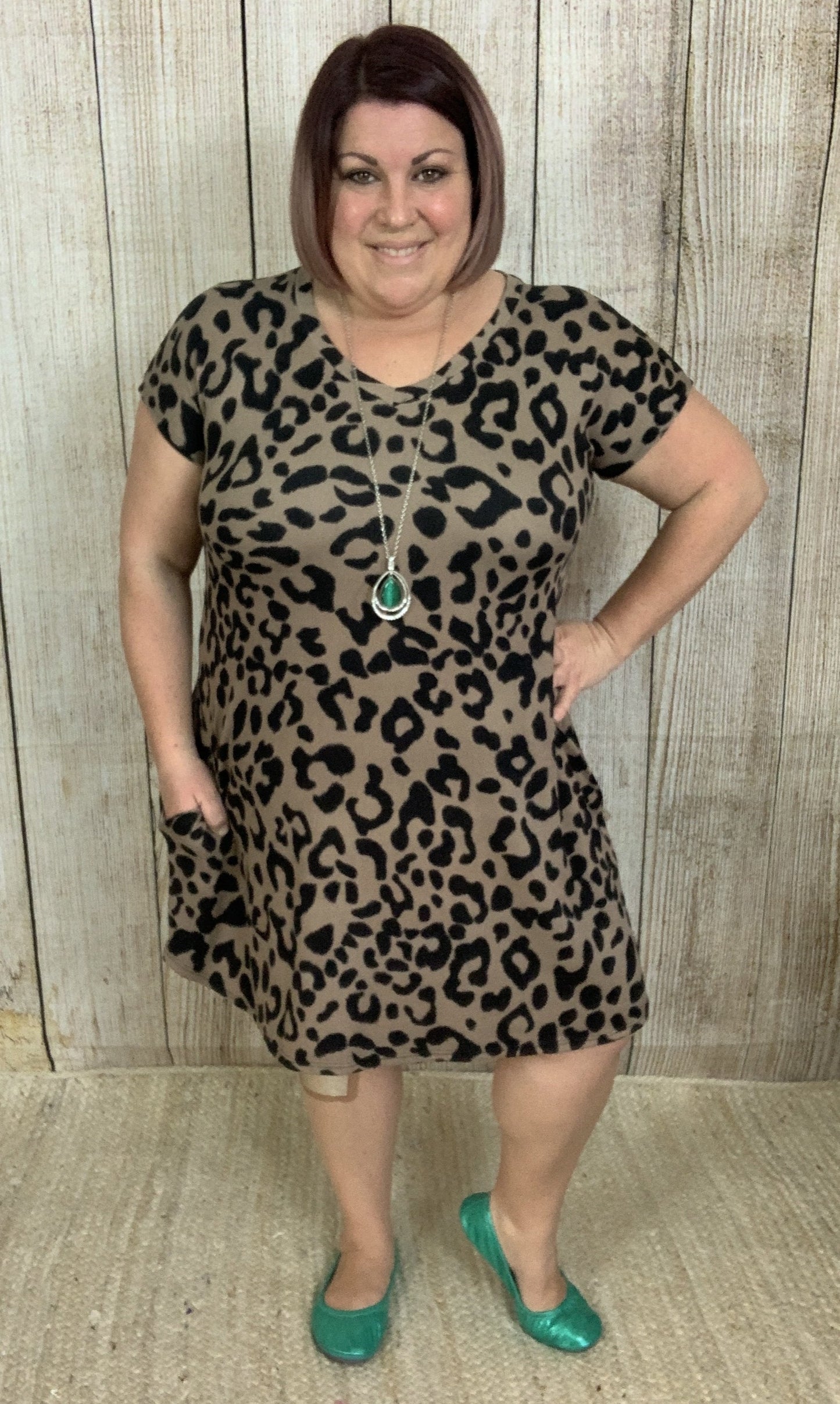 Sweetheart Animal Print Swing Dress