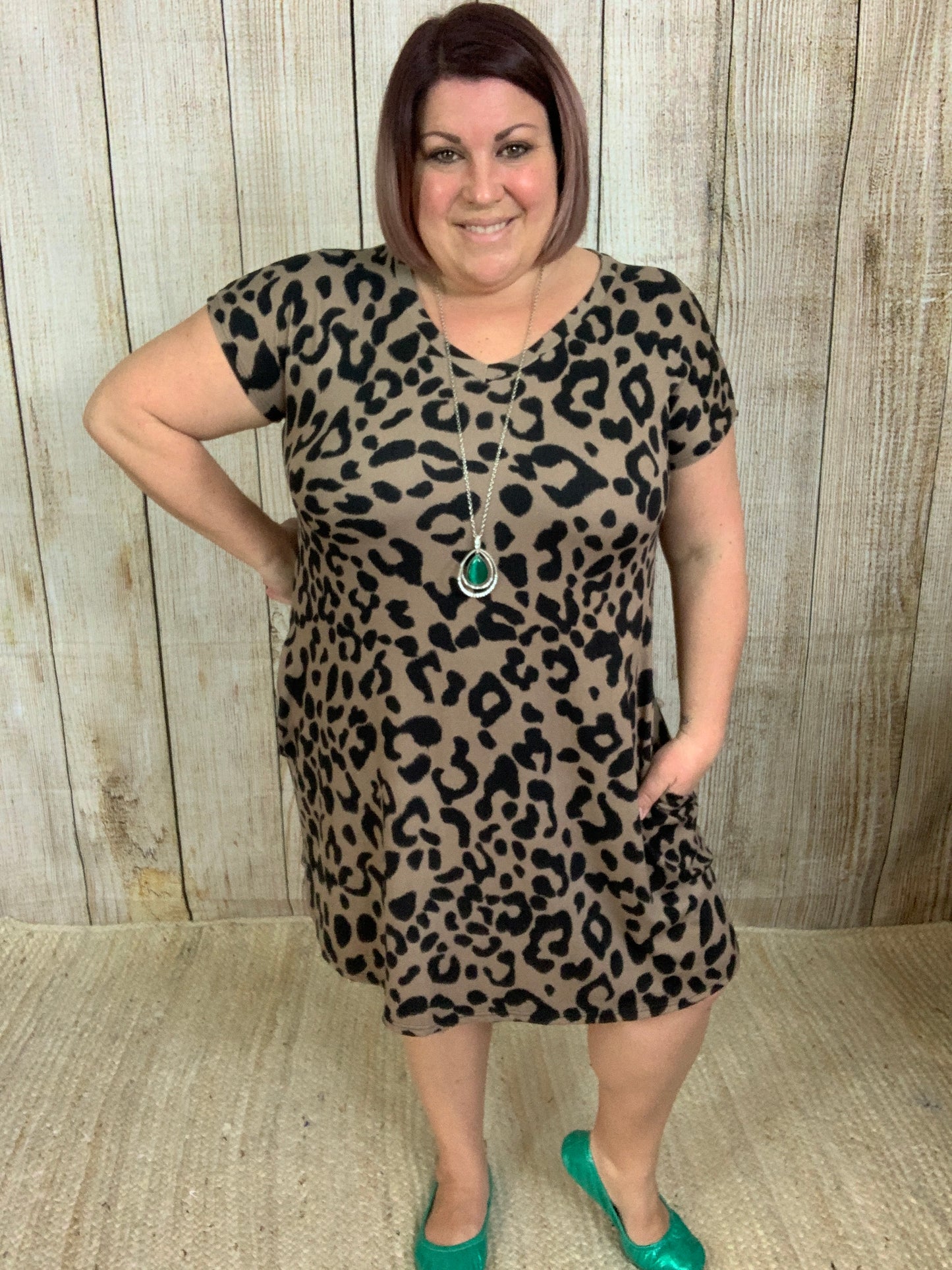 Sweetheart Animal Print Swing Dress