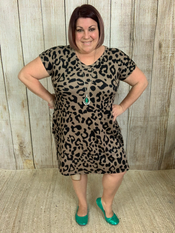 Sweetheart Animal Print Swing Dress