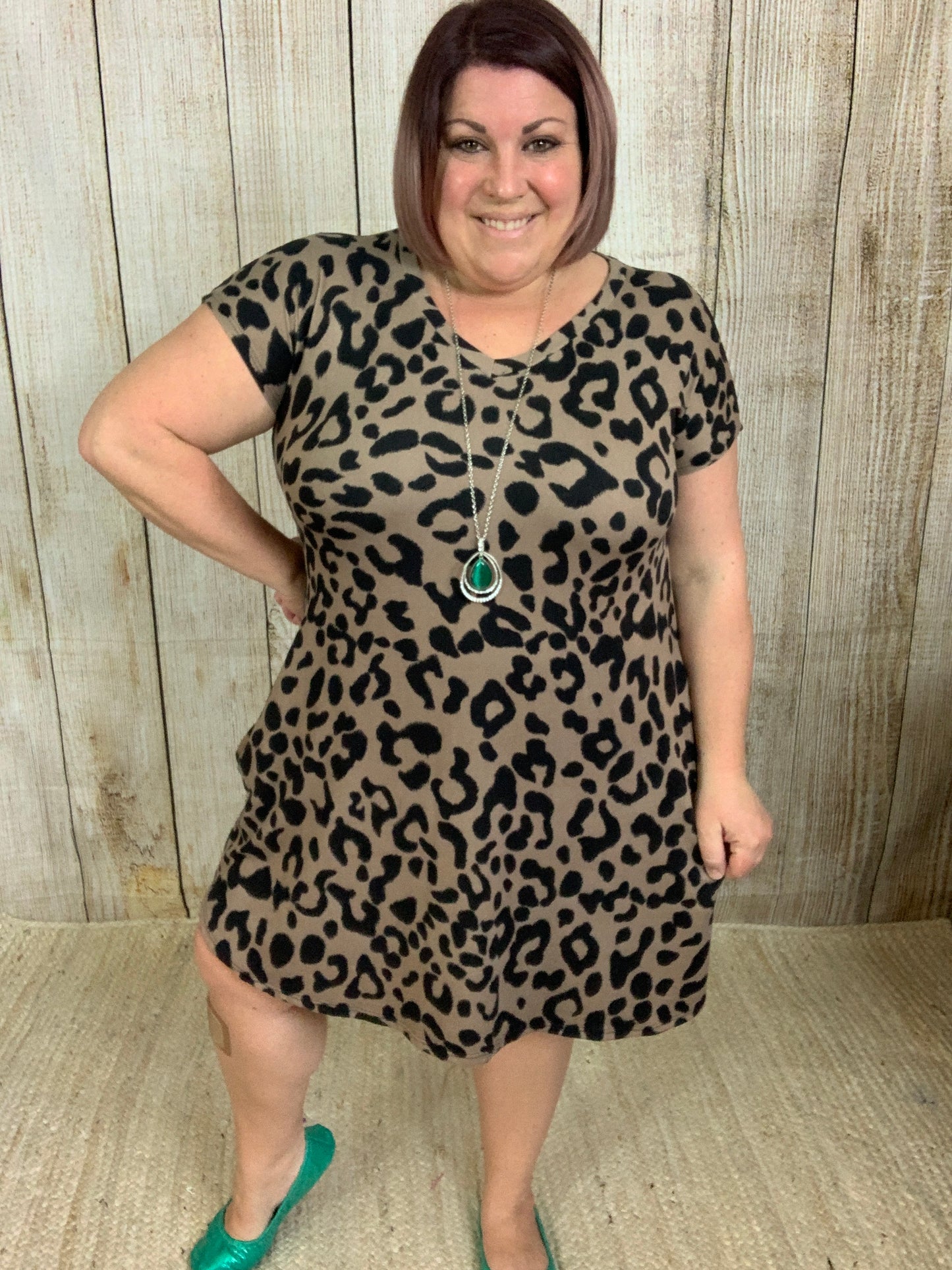 Sweetheart Animal Print Swing Dress