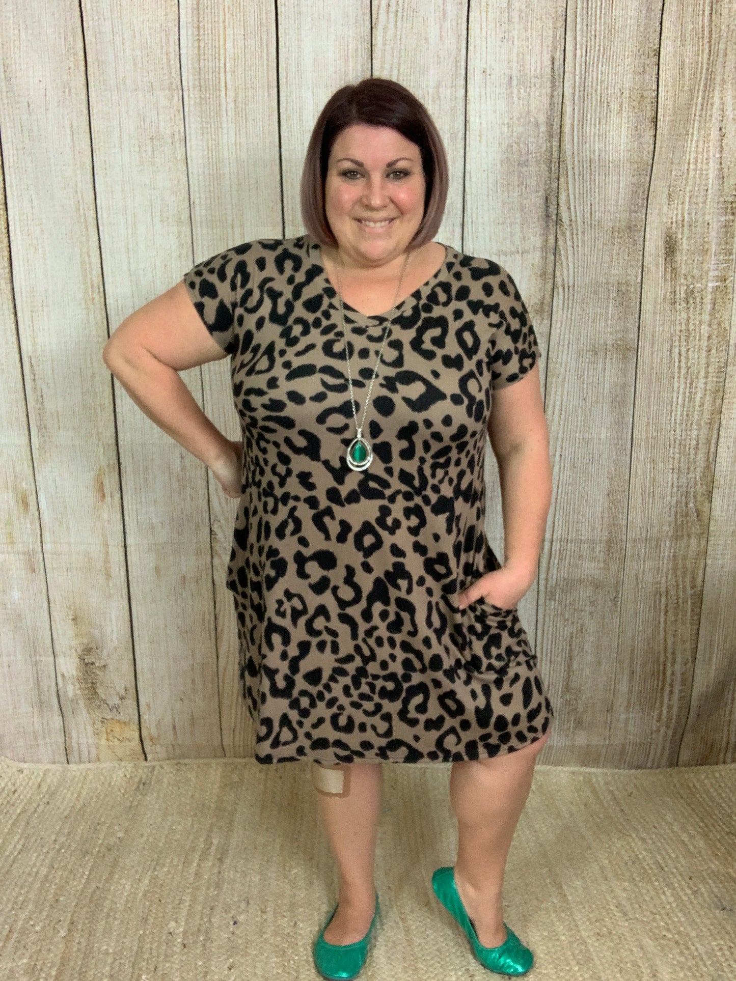 Sweetheart Animal Print Swing Dress