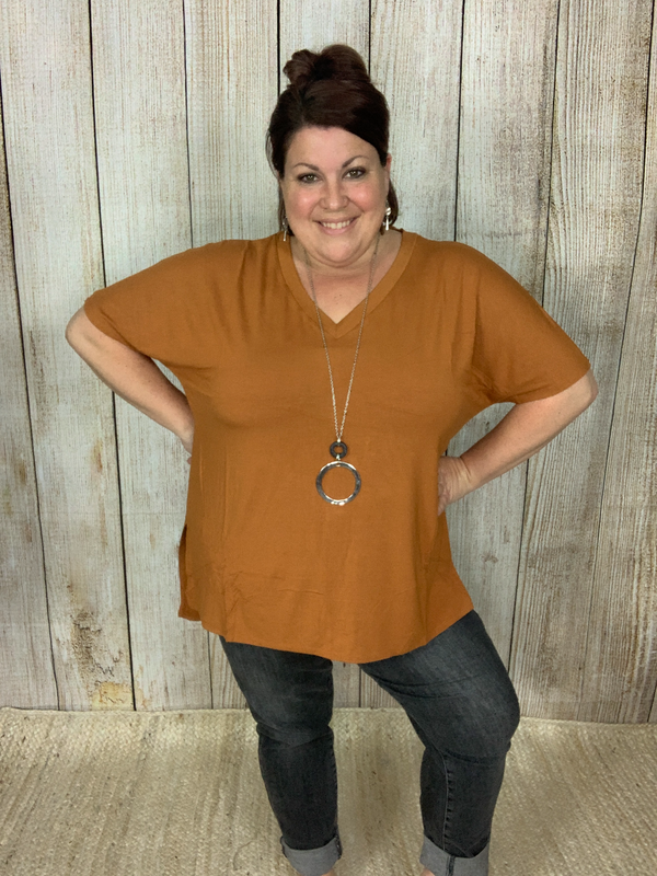 V-Neck Side Slit Tunic