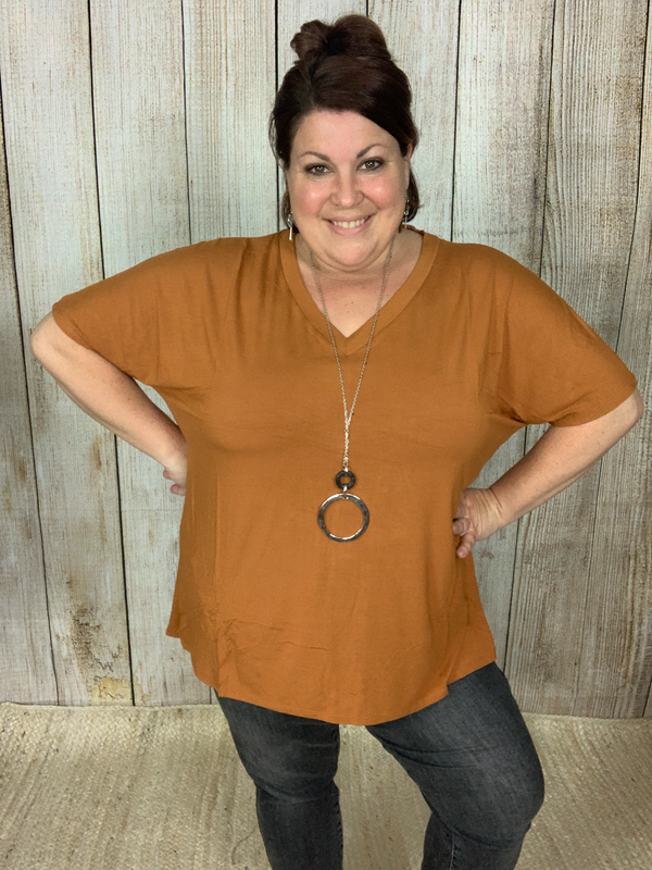 V-Neck Side Slit Tunic