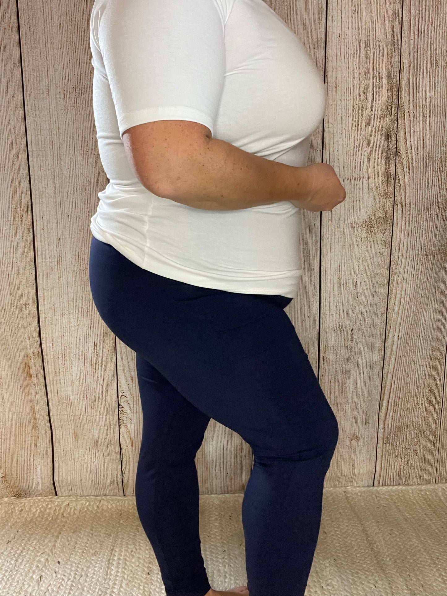 Navy Cotton Leggings