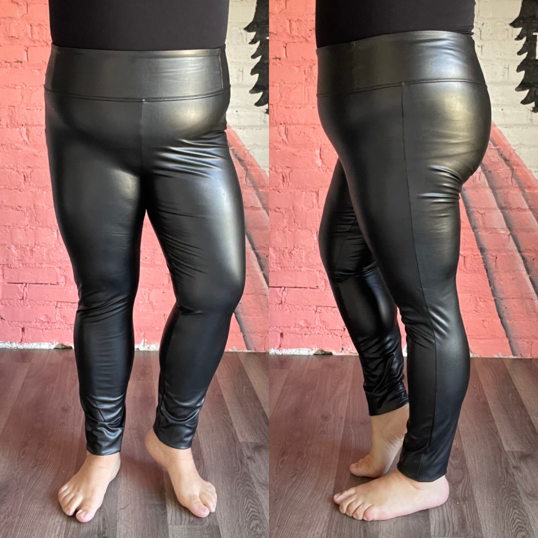 High Waist Vegan Leather Leggings