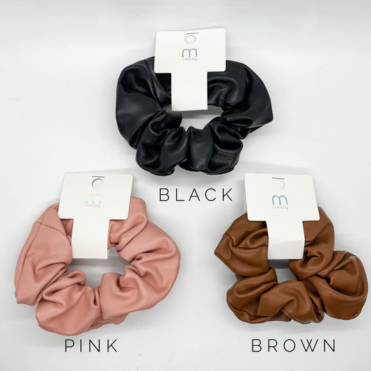 Vegan Leather Scrunchies