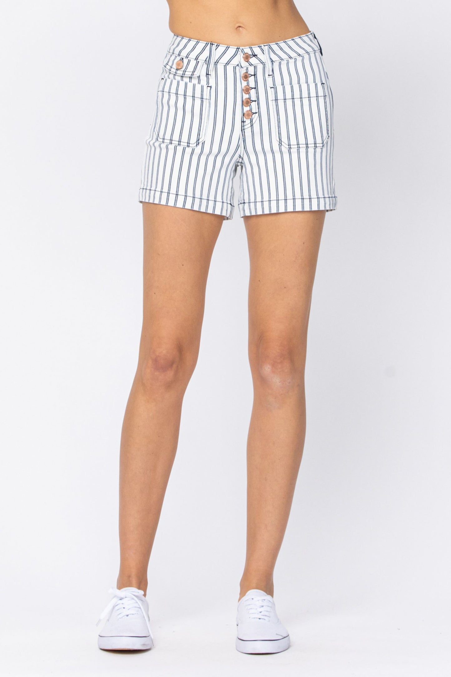 Judy Blue Stripe Patch Pocket Shorts