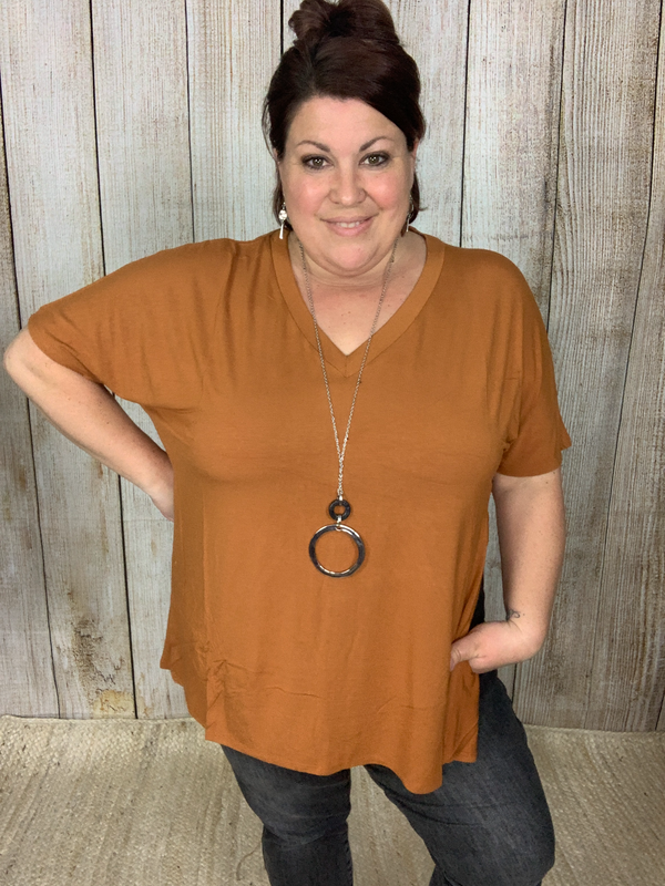 V-Neck Side Slit Tunic