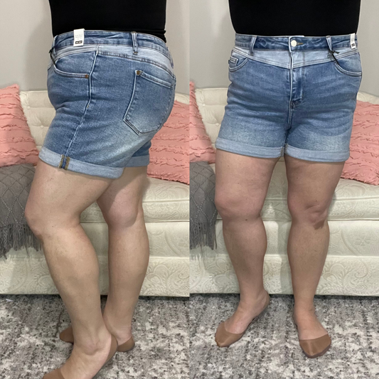 Judy Blue High Waisted 2-Tone Yoke Shorts