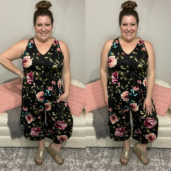 Floral V-Neck Jumpsuit