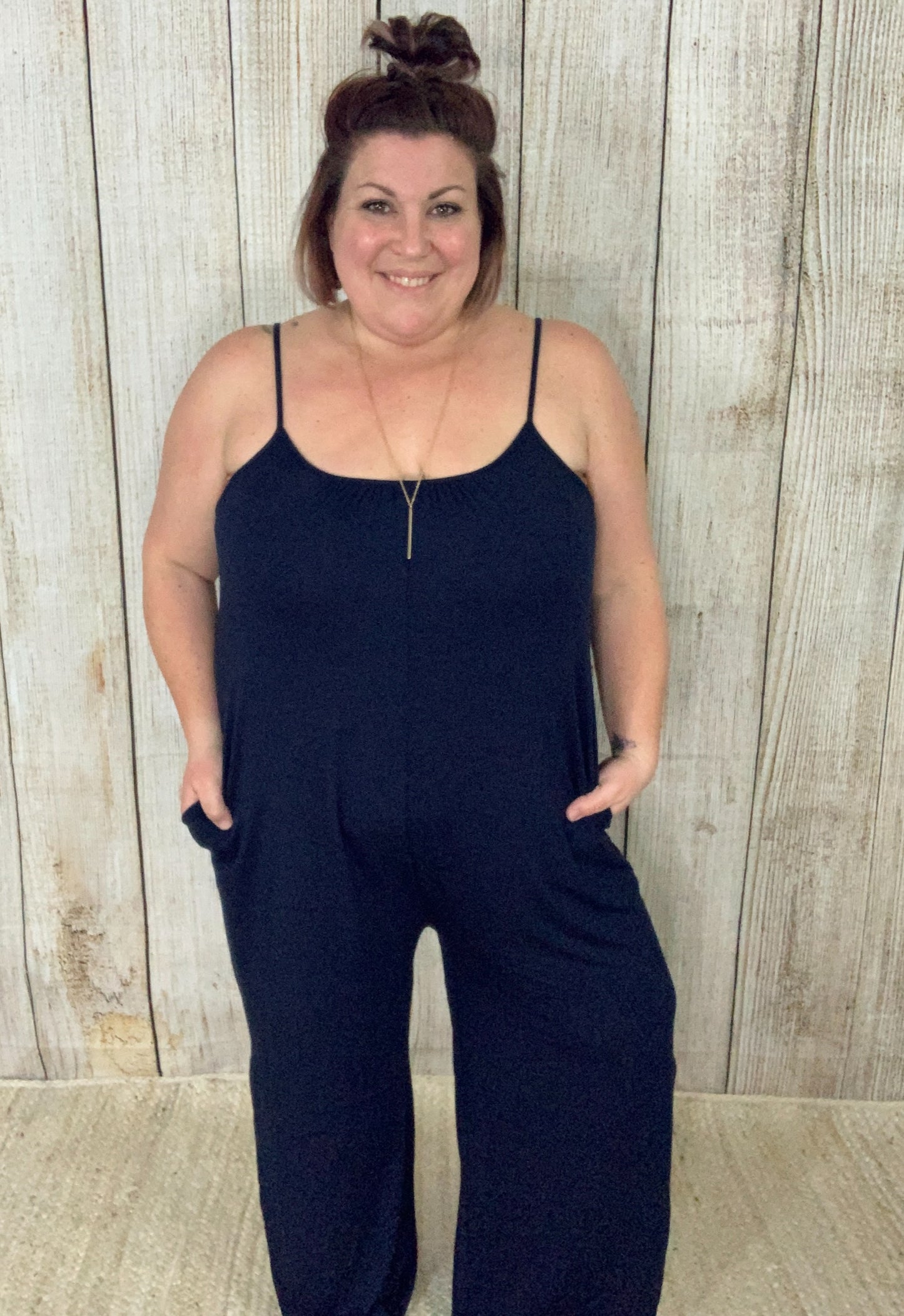 Wide Leg Side Slit Jumpsuit