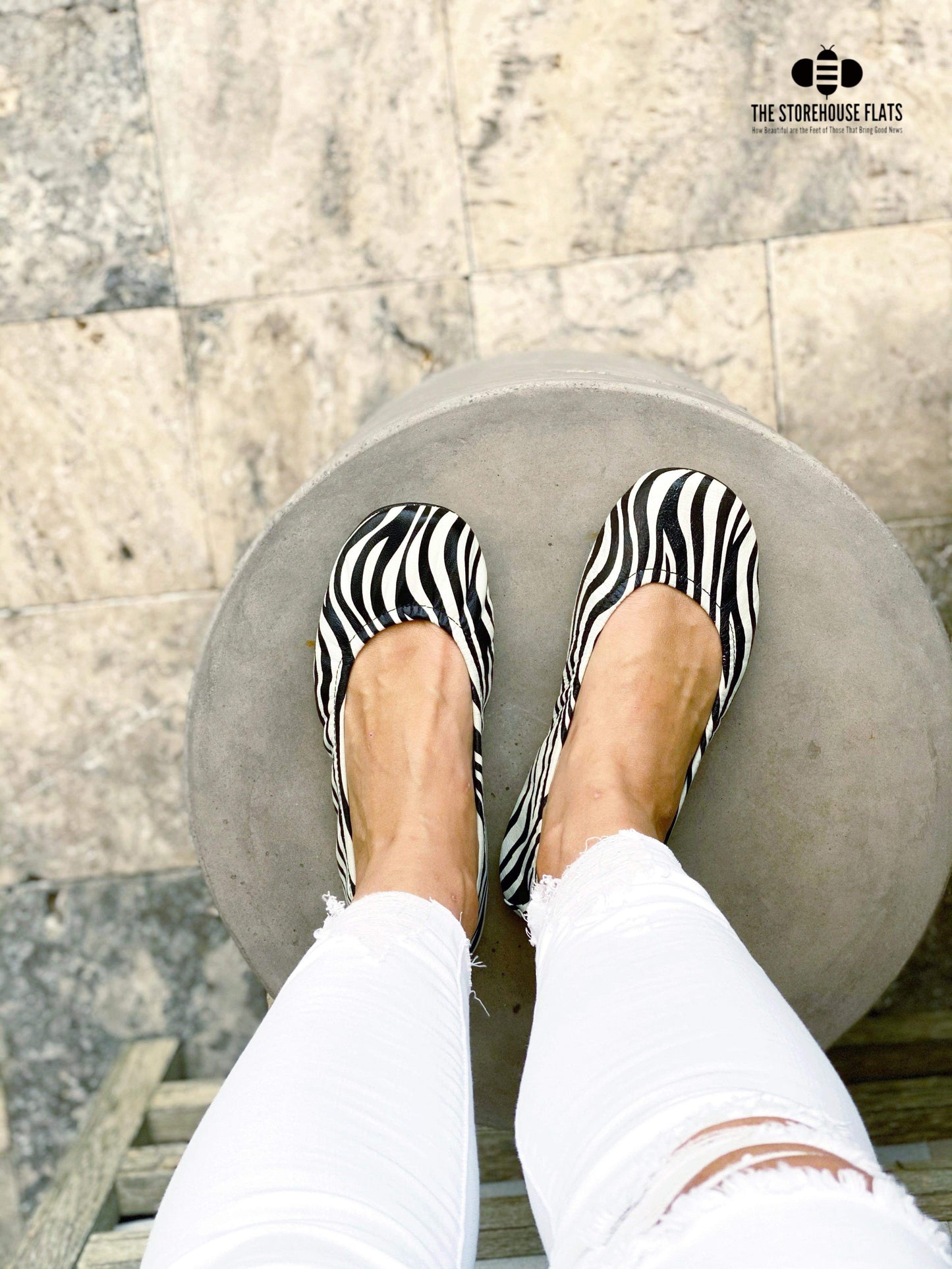 Storehouse Flats Zebra Classic Leather